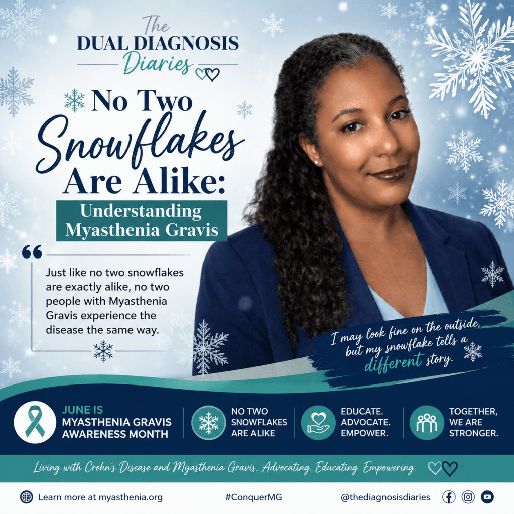 The Dual Diagnosis Diaries: ❄️ No Two Snowflakes Are Alike: Understanding Myasthenia&nbsp;Gravis